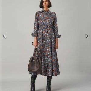 TORY BURCH Eleanor Silk Floral Shirtdress Size 4 NWT